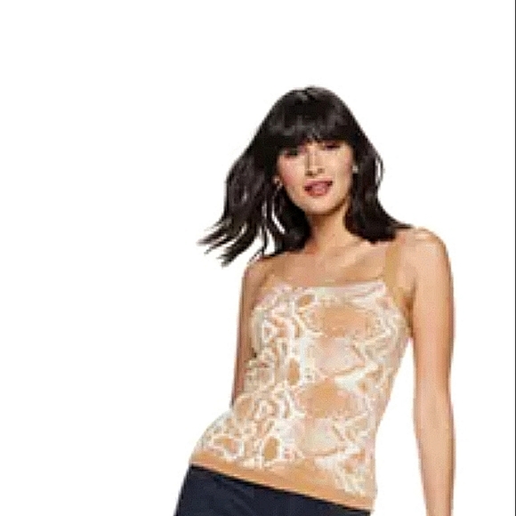 Nine West Tops - Nine West Womens Square neck Sleeveless Tan Animal Print Tank Top